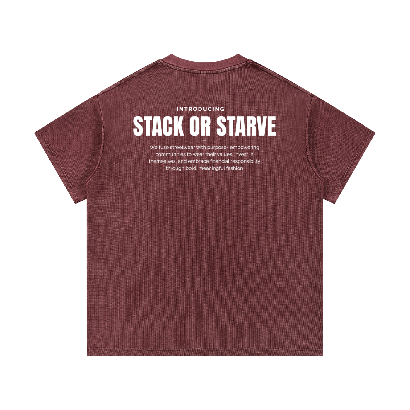 Stack Or  Starve Mineral Wash Waffle Knit T-Shirt