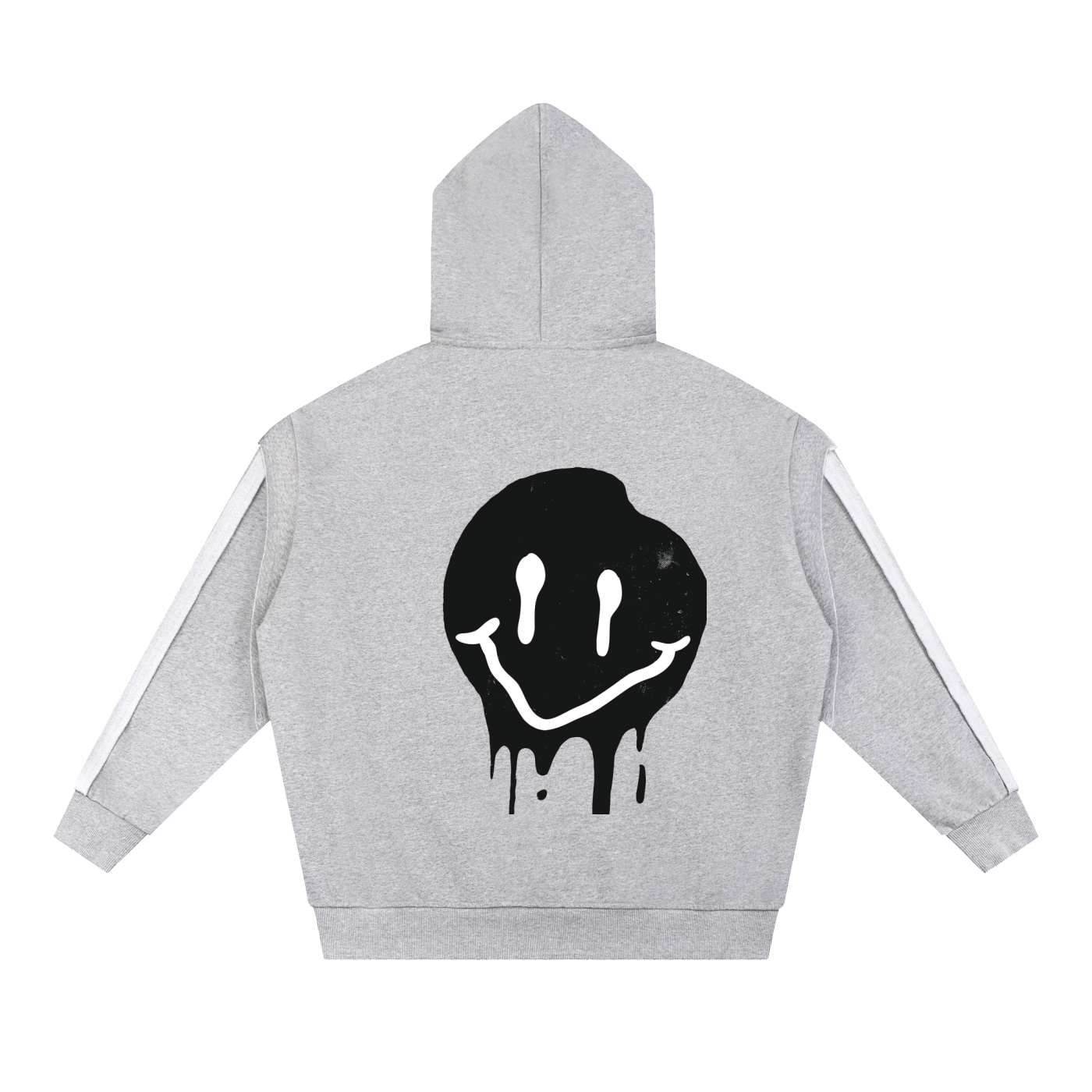 Contrast Tape Raw Edge Double Layered Zip Hoodie