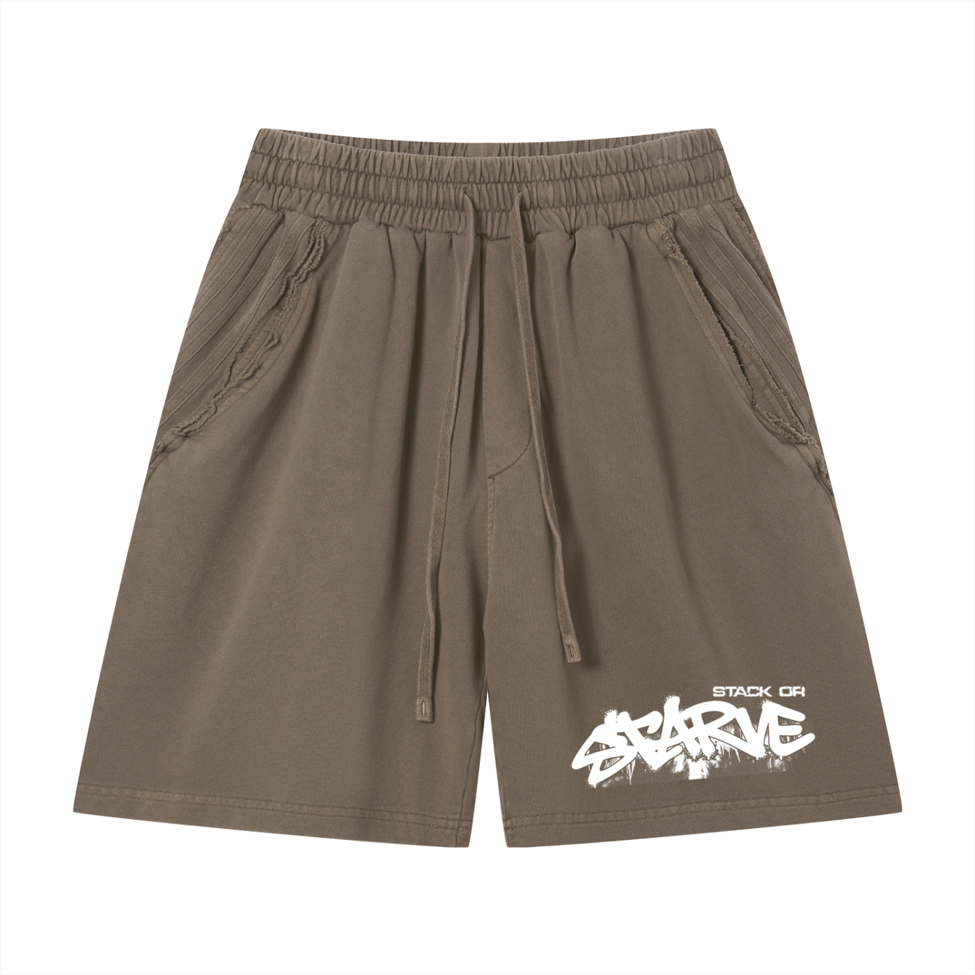 Unisex Vintage Wash Raw Edge Shorts