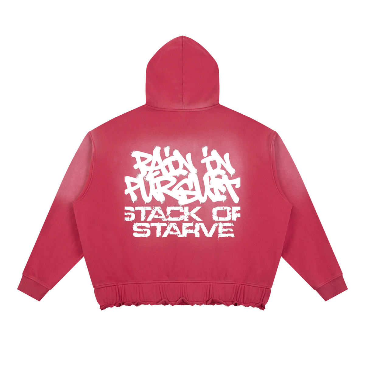 Pain In Pursuit Unisex Sunfade Ripped Boxy Hoodie