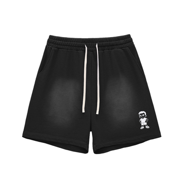 Stack Or Starve Sun Fade Raw Edge Cotton Shorts