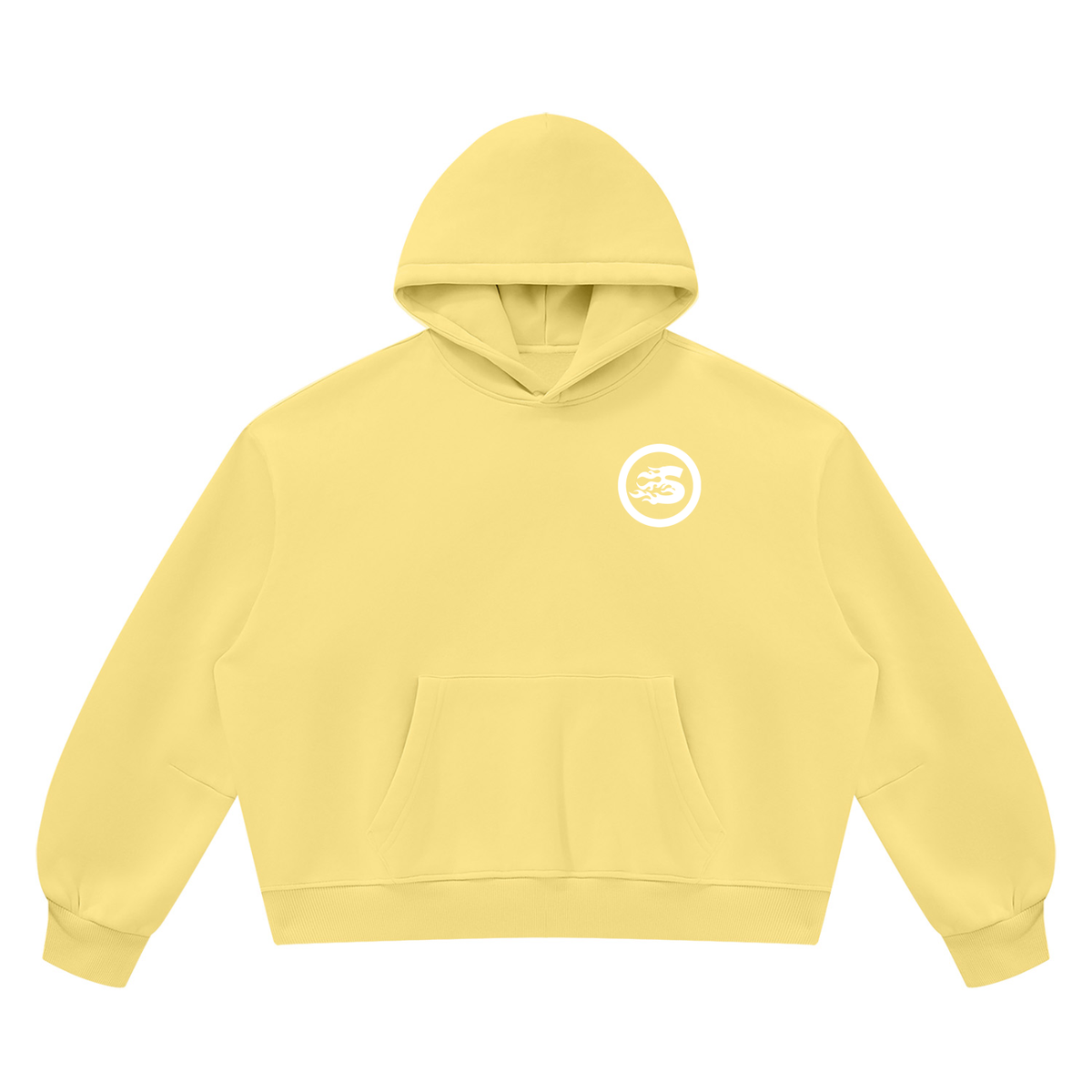 SS2 bubble gum Vintage Wash Boxy Fleece Hoodie