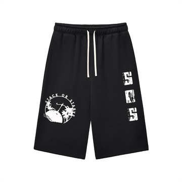 Stack Or Starve Relaxed Drawstring Three-quarter Sweatpants