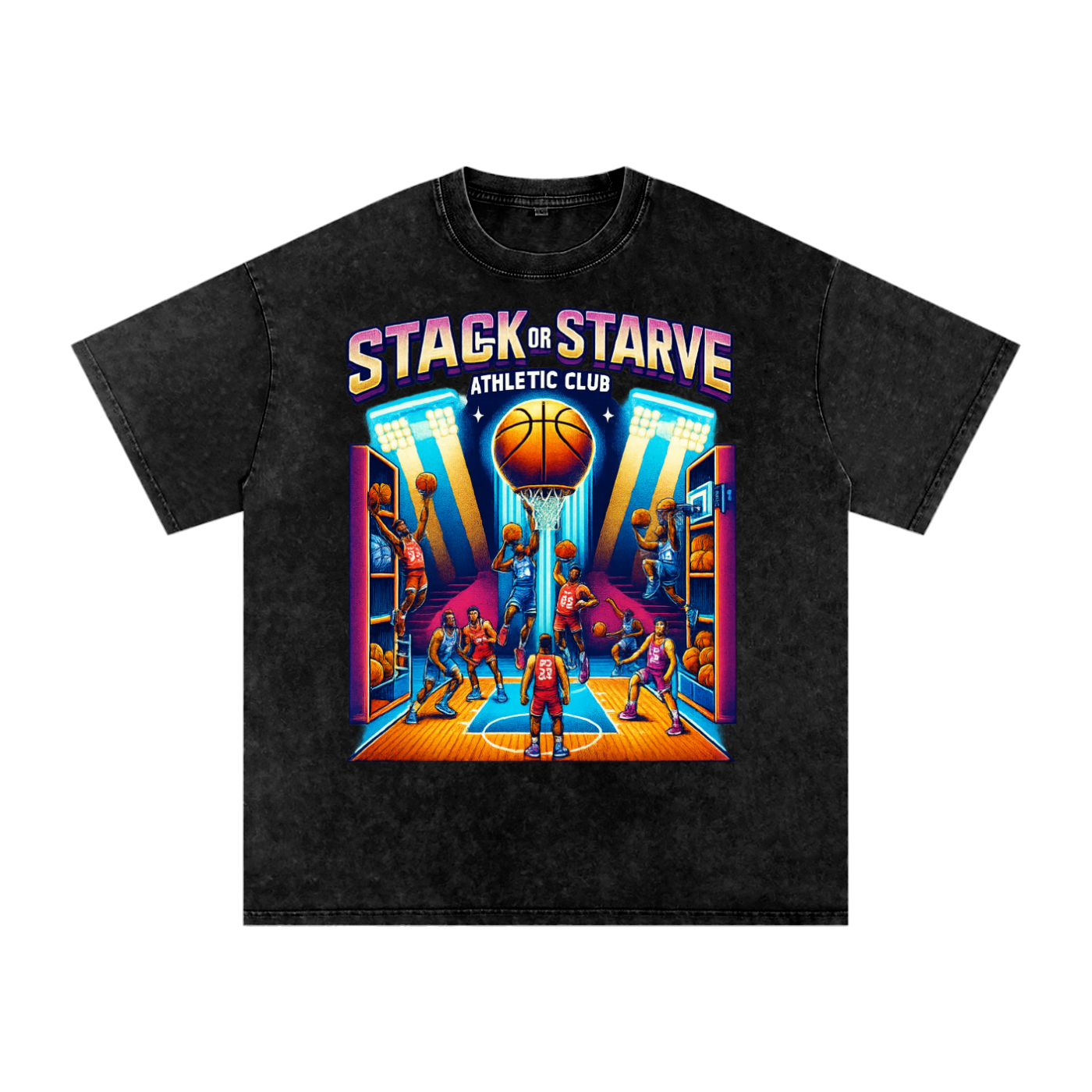 Stack or Starve Athletic Club “Retro Court” Tee