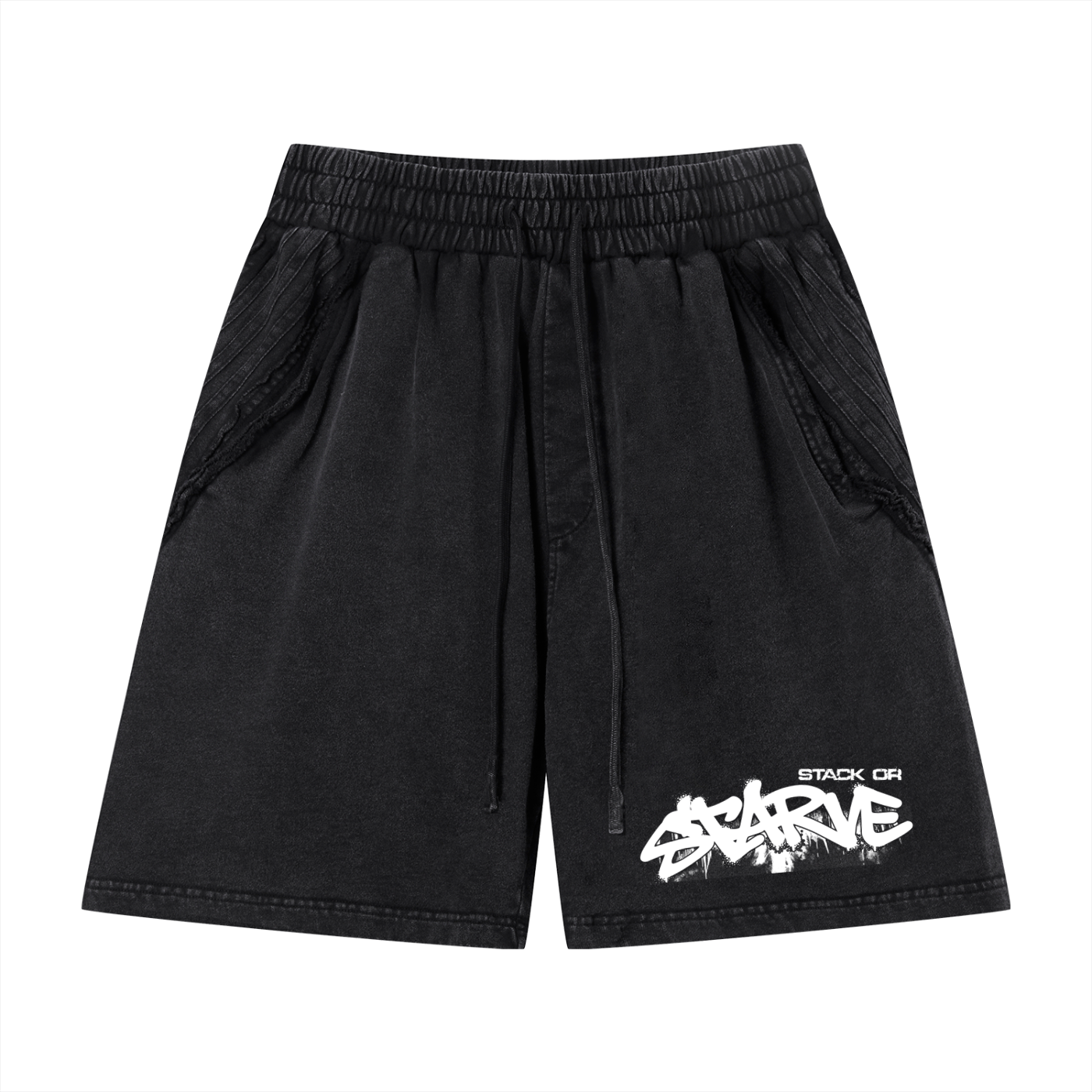Unisex Vintage Wash Raw Edge Shorts