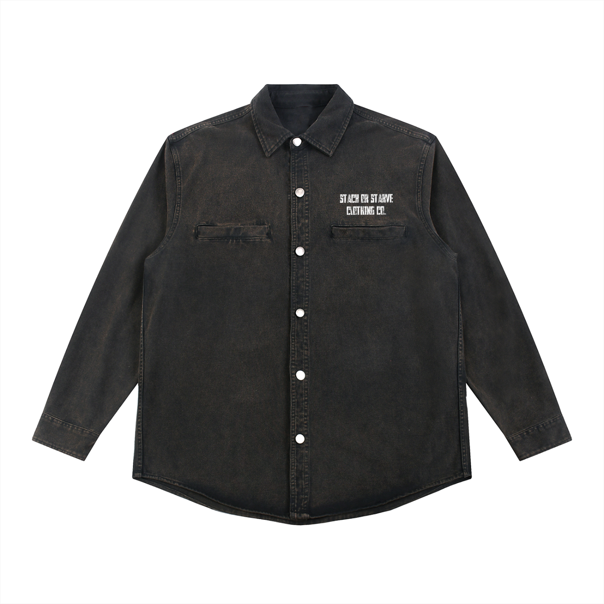 Stack Or Starve “Chain” Denim Vintage Washed Heavyweight Jacket