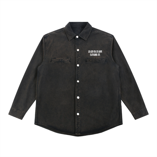 Stack Or Starve “Chain” Denim Vintage Washed Heavyweight Jacket