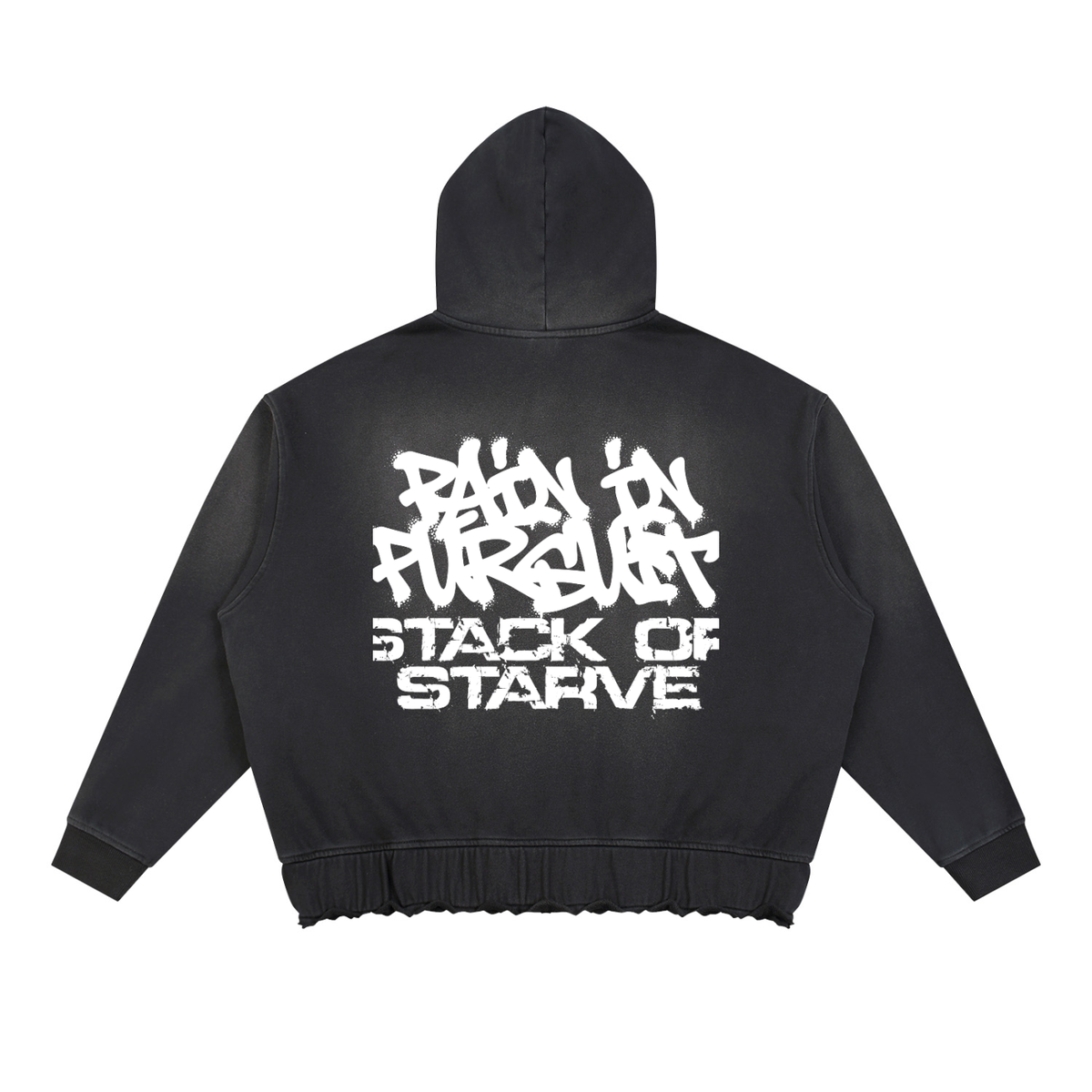 Pain In Pursuit Unisex Sunfade Ripped Boxy Hoodie