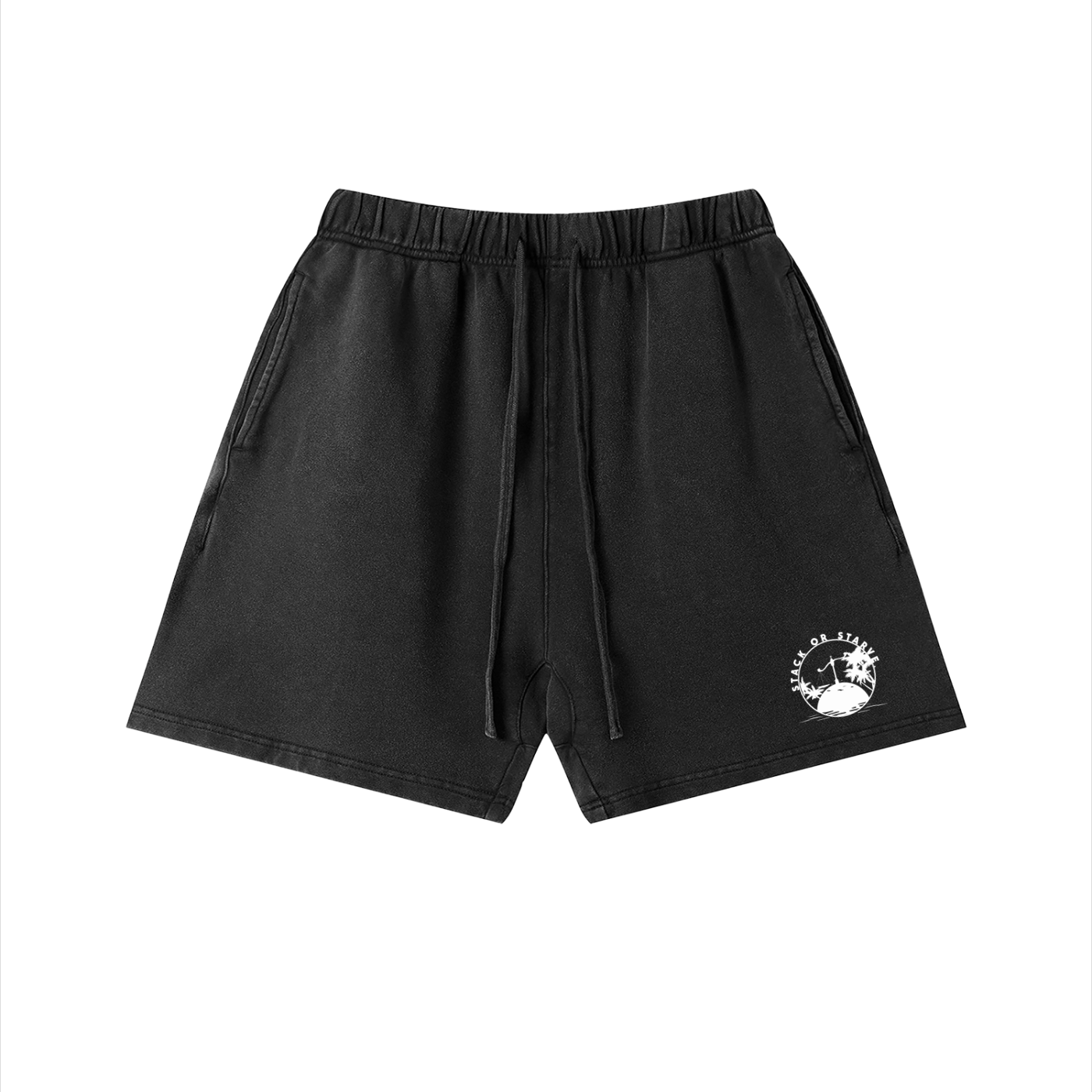 Stack Or Starve Unisex Vintage Wash Cotton Shorts