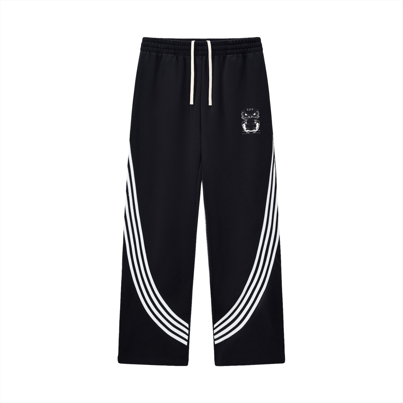 Curved Stripe Straight Sweatpants