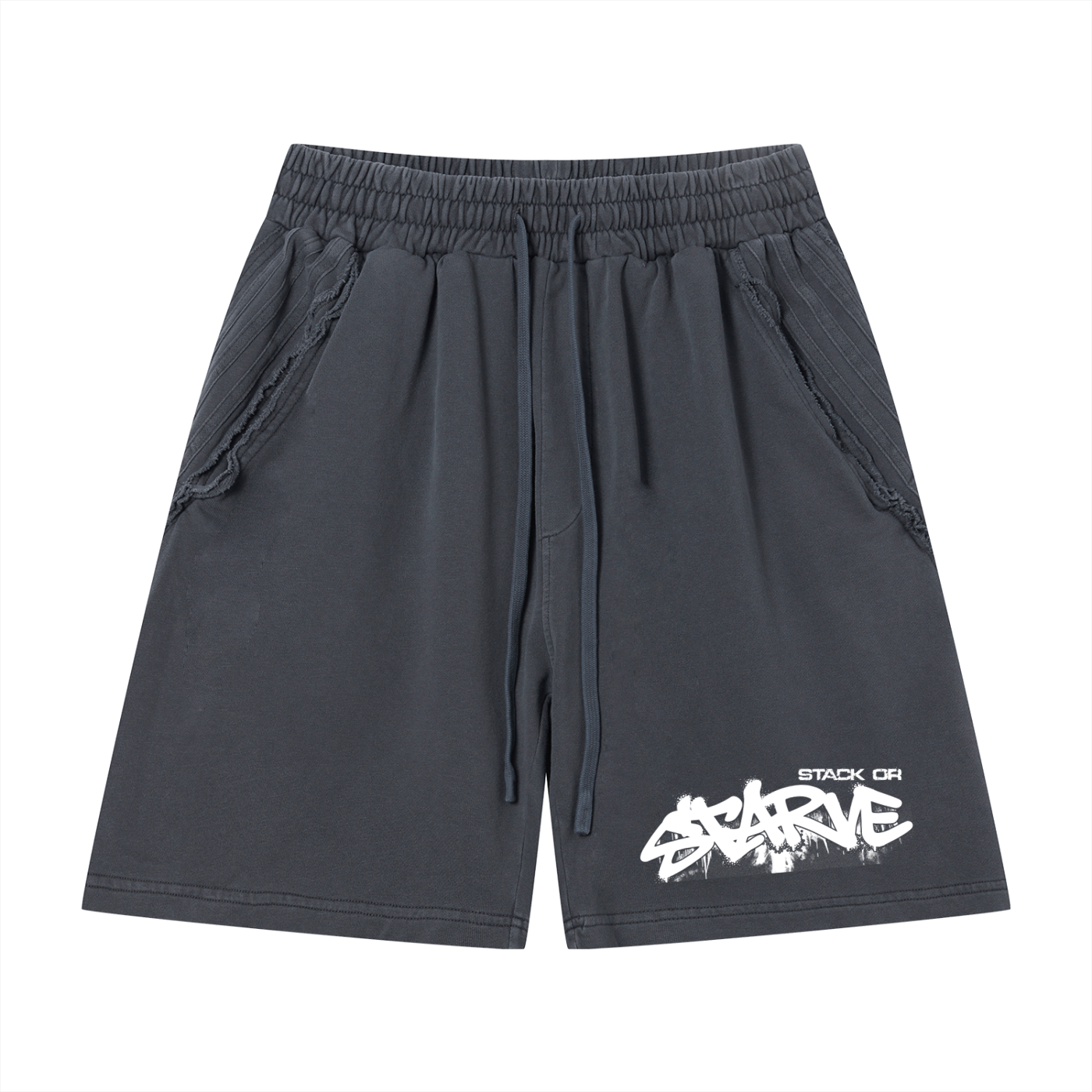 Unisex Vintage Wash Raw Edge Shorts