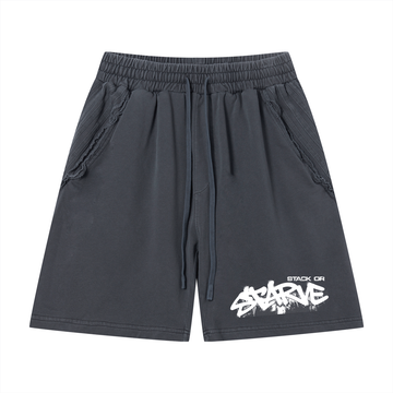 Unisex Vintage Wash Raw Edge Shorts