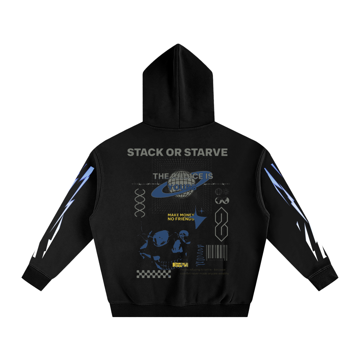 Stack Or Starve “space man” Oversize Fleeced Hoodie