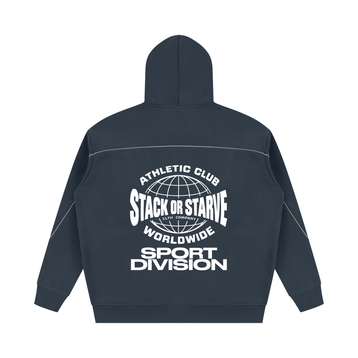 Stack Or Starve Athletic Division Unisex Oversized Piping Fleece Hoodie