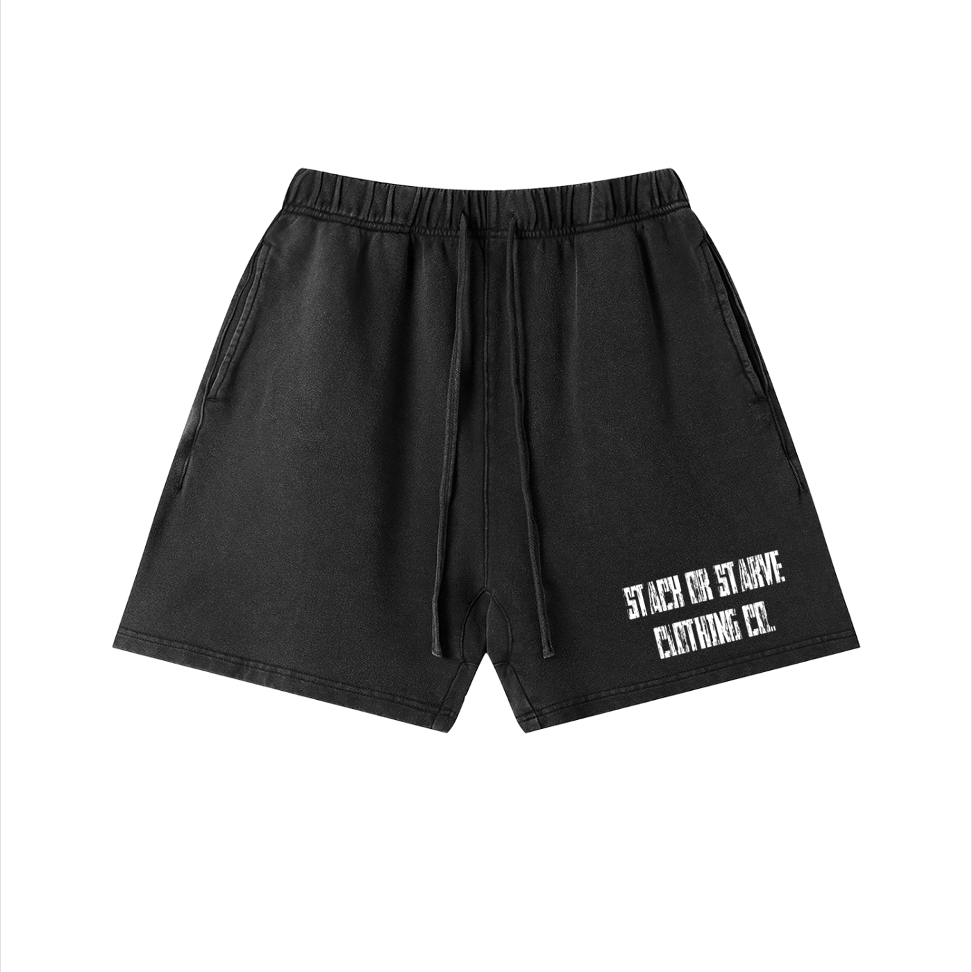 Stack or starve distressed  Vintage Wash Cotton Shorts