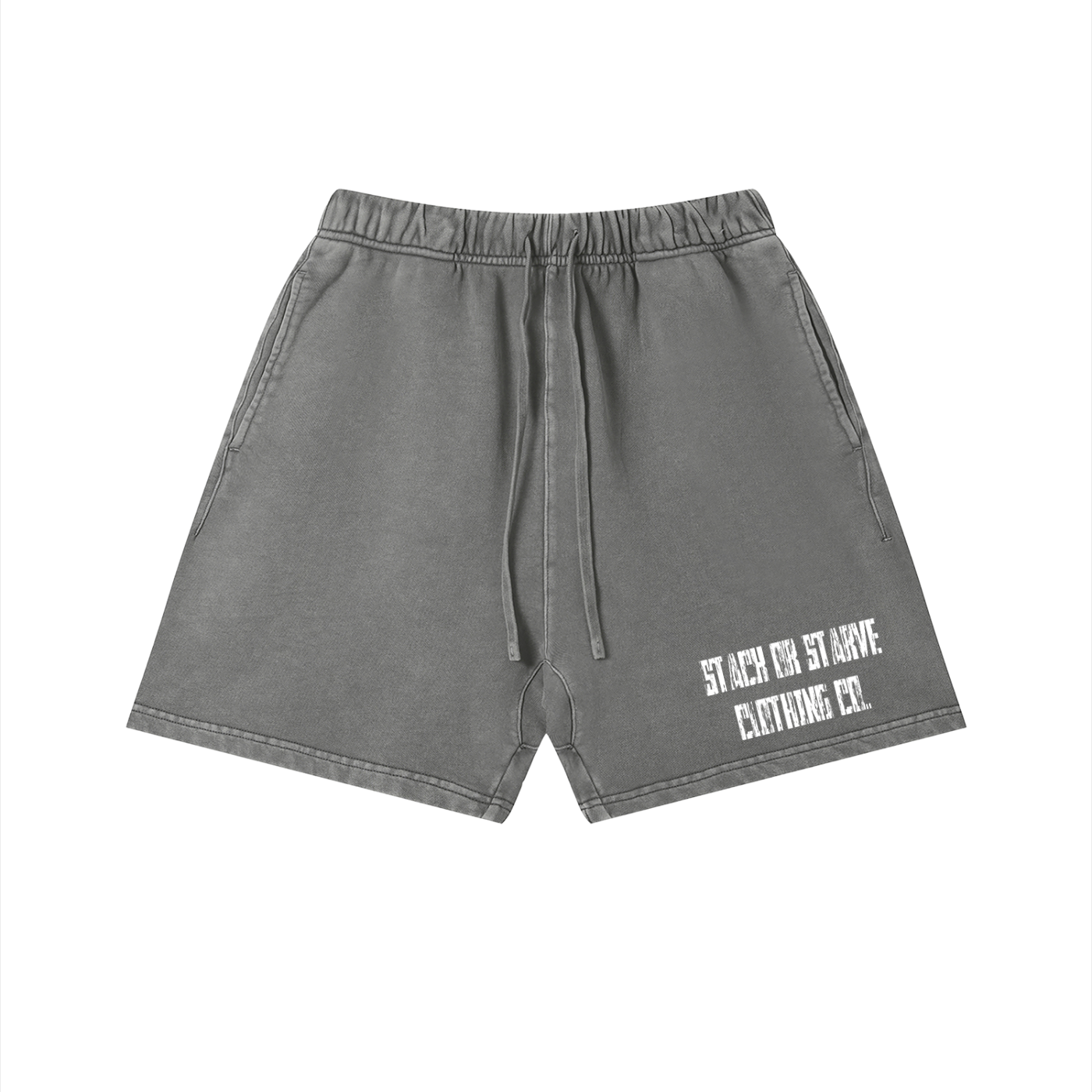 Stack or starve distressed  Vintage Wash Cotton Shorts