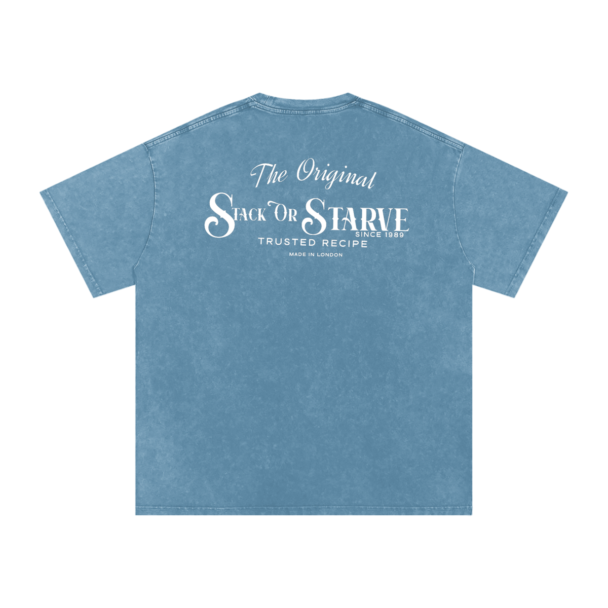 Stack Or Starve “Bones”Acid Wash Oversize T-Shirt - 250 GSM