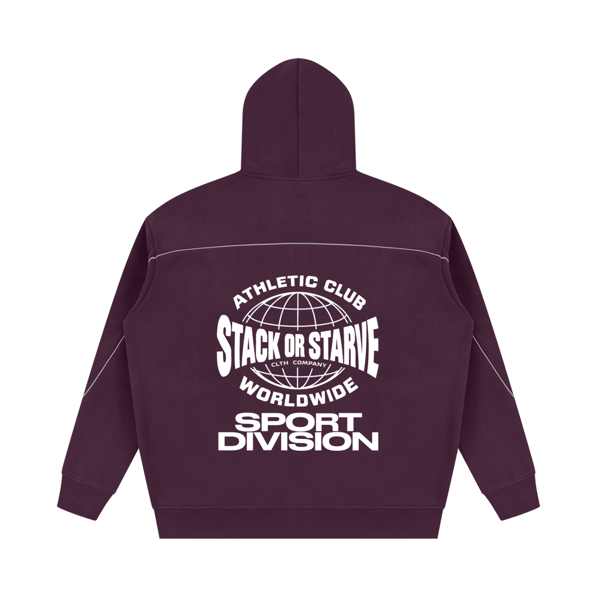 Stack Or Starve Athletic Division Unisex Oversized Piping Fleece Hoodie