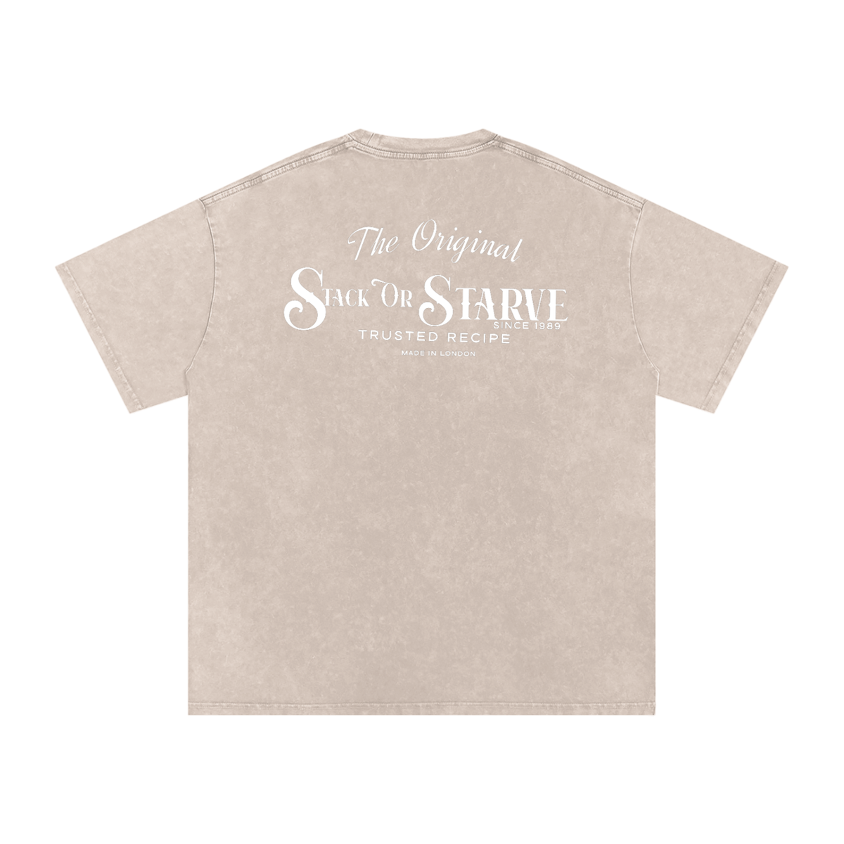 Stack Or Starve “Bones”Acid Wash Oversize T-Shirt - 250 GSM