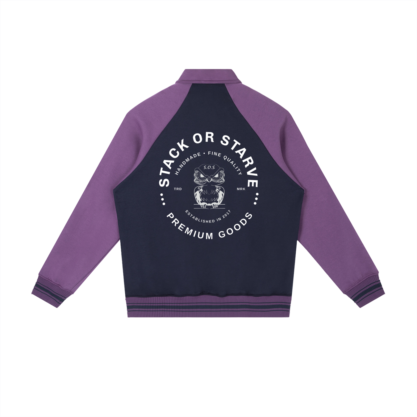 Contrast Raglan Sleeve Baseball Jacket