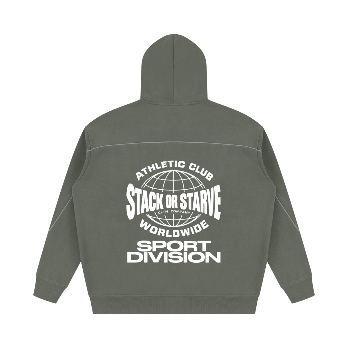 Stack Or Starve Athletic Division Unisex Oversized Piping Fleece Hoodie