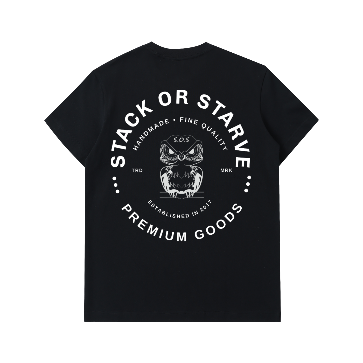 Stack or Starve “Premium Goods” Owl Logo Tee